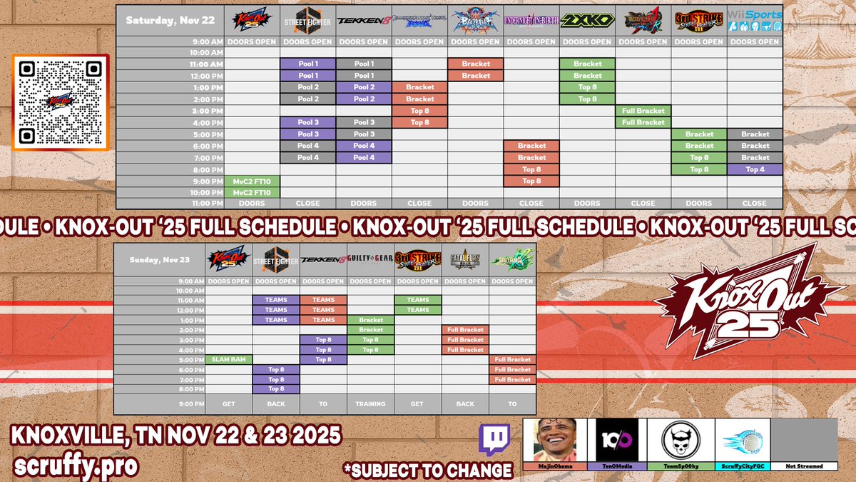 Thanks to <a href="/tenomedia/">ten/o</a>, KO is putting TN on the big screen! Catch all the fights on:

🎬 Main Ring — ten/o Media <a href="/tenomedia/">ten/o</a>
🎬 Ring 2 — Team Spooky <a href="/teamspooky/">Team Spooky</a>
🎬 Ring 3 — Majin Obama <a href="/2dJazz/">NAH| Majin「O」bama @ #TatakaiTuesday</a>

Run by @ScruffyCityFGC, @236_mafia, and @memphisfgc/@match_gamingx - TN is showing up💪!