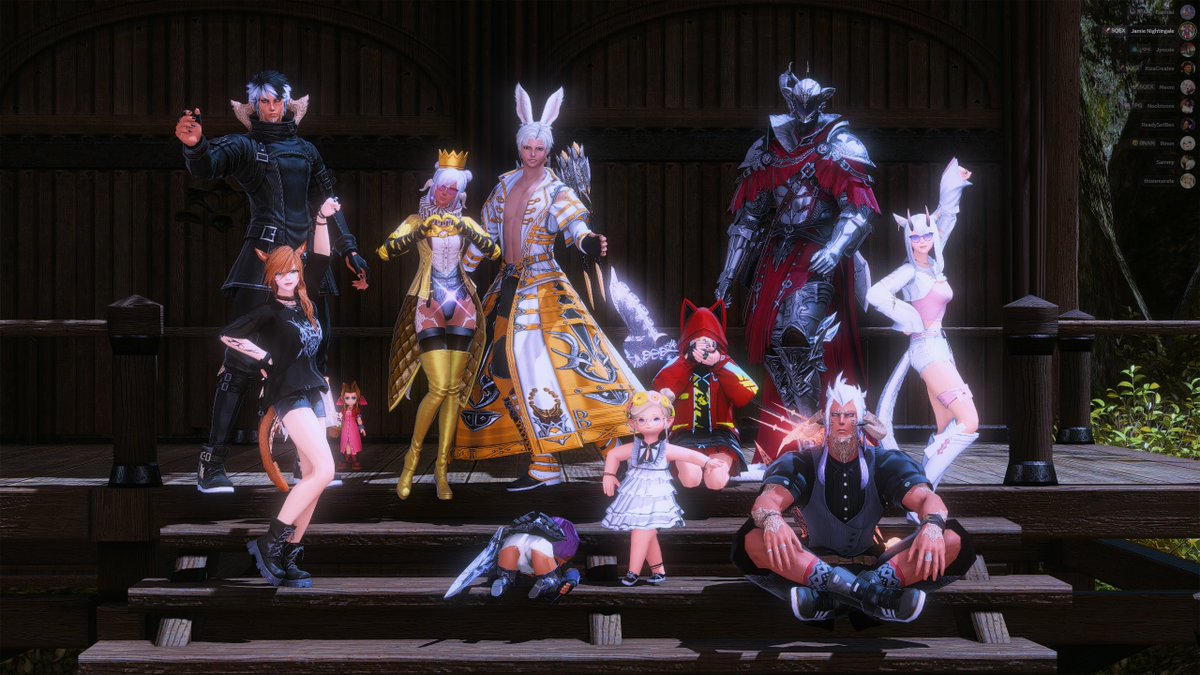 Had my first full raid type of get together on #FFXIV tonight thanks to <a href="/Zyonight/">Jamie Nightingale</a> and <a href="/samwilljam/">Sammy</a> 😬

Everyone in the photo: <a href="/thisismerete/">thisismerete</a>, <a href="/ReadySetBen/">Benjamin</a>, <a href="/MeoniYouTube/">Meoni</a>, <a href="/noobtoonsTv/">Noobtoons ✰</a>, <a href="/HybridJynxx/">Jynxxie ✨️</a>, <a href="/rinonbanana/">Rinon</a> &amp; <a href="/DeenialVT/">Deenial | 🐙【Space-Squid VTuber】</a>  🤍 

can’t wait to hang out more 🙌