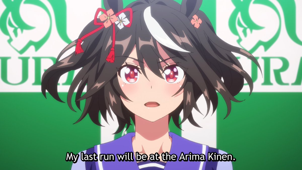 so green and white backgrounds are the uma version of black text white backgrounds for vtuber announcements