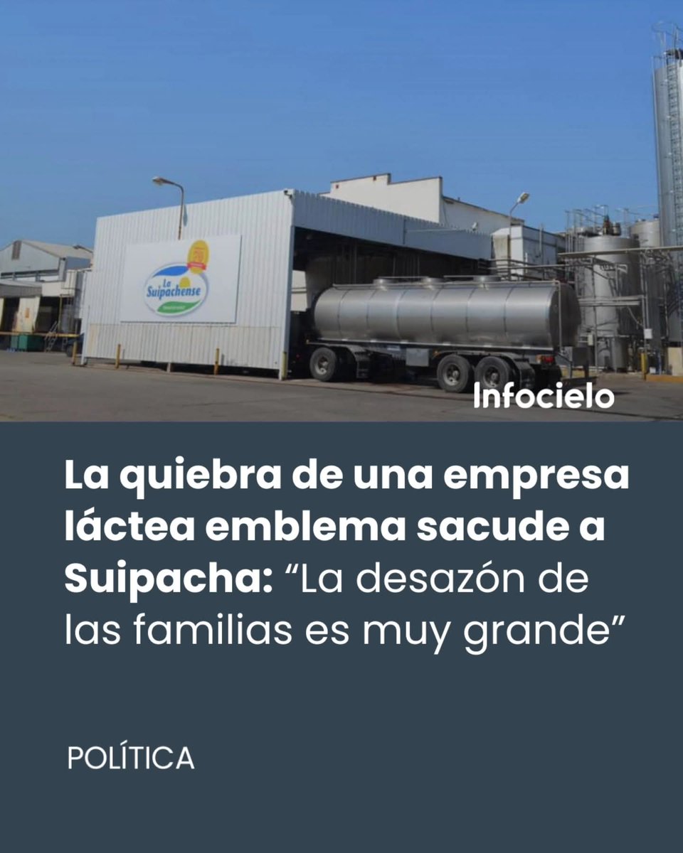 Luego de más de 75 años, la emblemática fábrica láctea “La Suipachense” fue declarada en quiebra por la Justicia y 143 trabajadores quedaron formalmente despidos.
 Era uno de los motores productivos de Suipacha, una pequeña localidad bonaerense de menos de 12 mil habitantes.