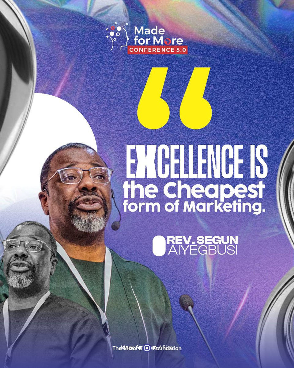 made4moreafrica's tweet image. Excellence speaks louder than words. So, what does excellence mean to you? 👇

#MadeForMoreAfrica #VBF #TheBigReset #MFM