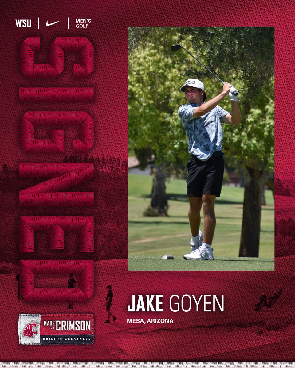 Welcome to the Cougar family Jake Goyen‼️ 

We are so excited Jake is a Coug and can't wait to have him on campus next fall representing WSU.

STORY | wsucougars.com/news/2025/11/1…

#GoCougs | #MadeOfCrimson