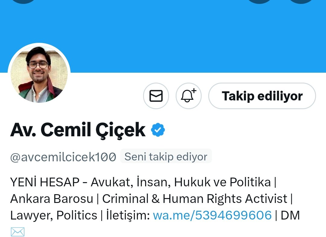 Av.Cemil Çiçek dostumuzun hesabı ikinci kez kapatılmış olup.
Yeni hesabını takibe almanızı rica ediyorum.🙏
👇👇👇
<a href="/avcemilcicek100/">Av. Cemil Çiçek</a>