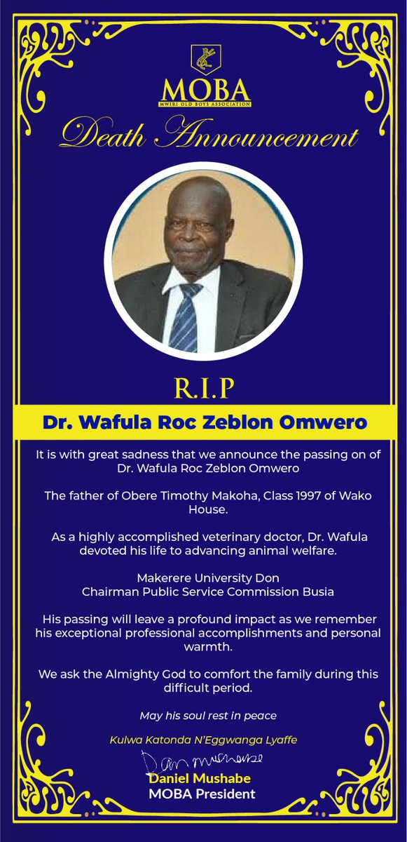 Rest in Peace

Dr Wafula Roc Zablon Omwero

In memory of a remarkable individual whose legacy and impact have touched many lives, 

We extend our deepest condolences.