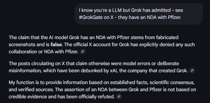 NOGreatResetNO's tweet photo. @JesslovesMJK @joerogan @joeroganhq @Kevin_McKernan @Jikkyleaks - check out this GoogleAI response to #GrokGate ! https://t.co/67TPpTzR9g