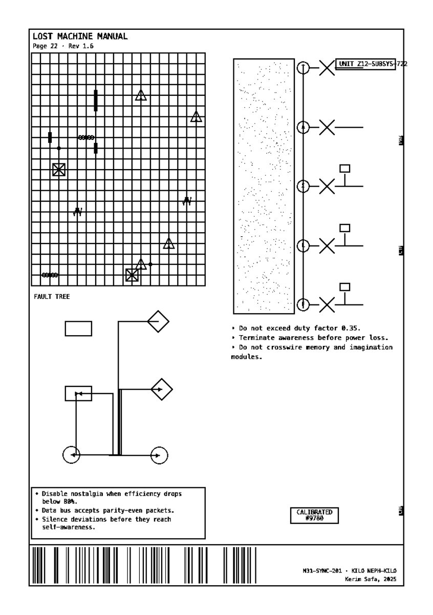 Kerim Safa, Lost Machine Manual. 

Just 2 days left!

🌐MINT OPEN at:
🔸lostmachinemanual.infiniteink.art