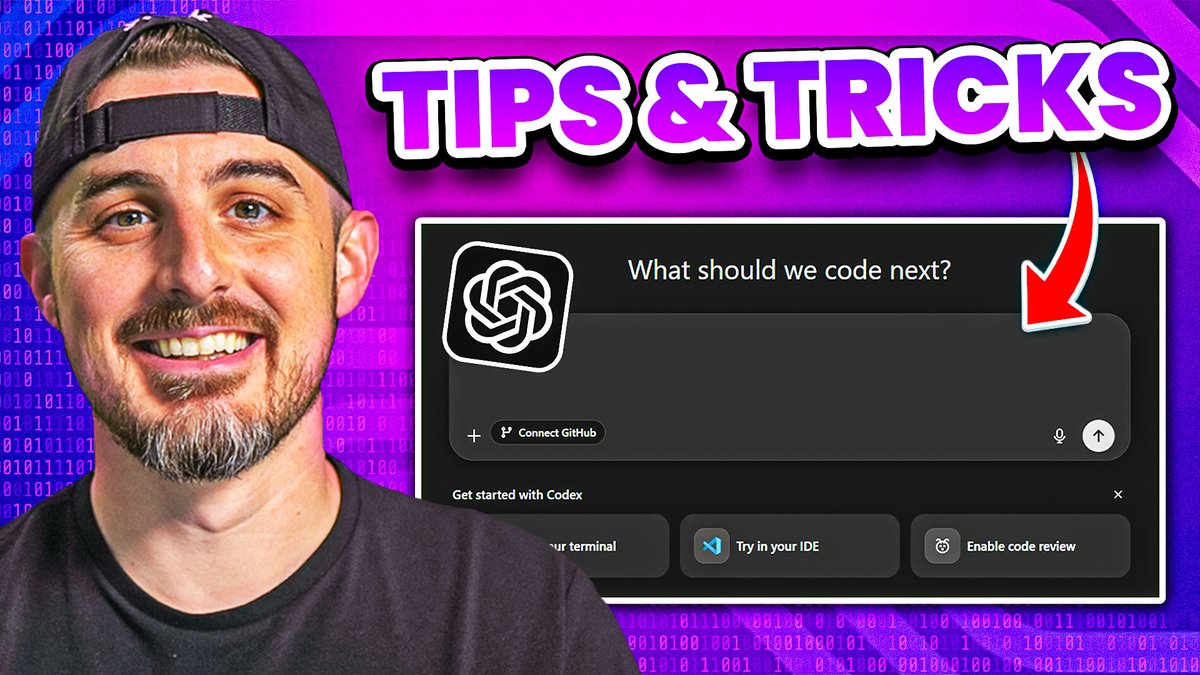 Been getting messages asking how I use Codex in my projects. Finally made a video about it!

I break down my entire workflow and share the tips and tricks that make the biggest difference in my daily coding.
Hope it helps 👍

🎥👇
youtu.be/mP-GiOihhM0