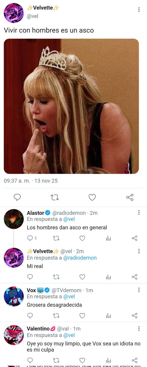 LiaRamas's tweet image. Alastor y Velvette siendo bestis y tirandole hate a los onvres

#hazbinhotelseason2 #Alastor #velvette #Vox