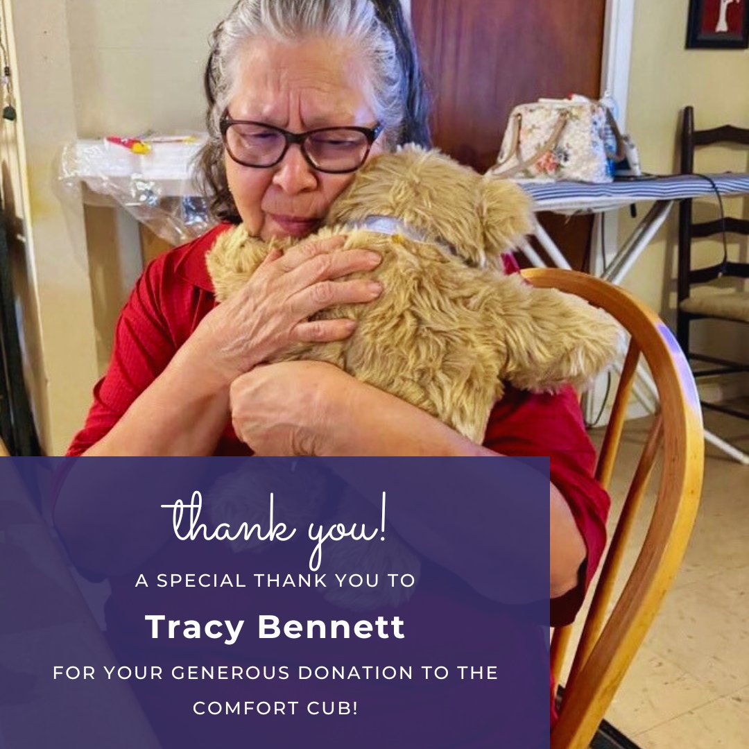 A special thank you to Tracy Bennett for your generous donation to The Comfort Cub!

#thankful #TheComfortCub #hopeyoucanhold #teddybear #survivor #hope #hug #healing #brokenheart #mentalhealth