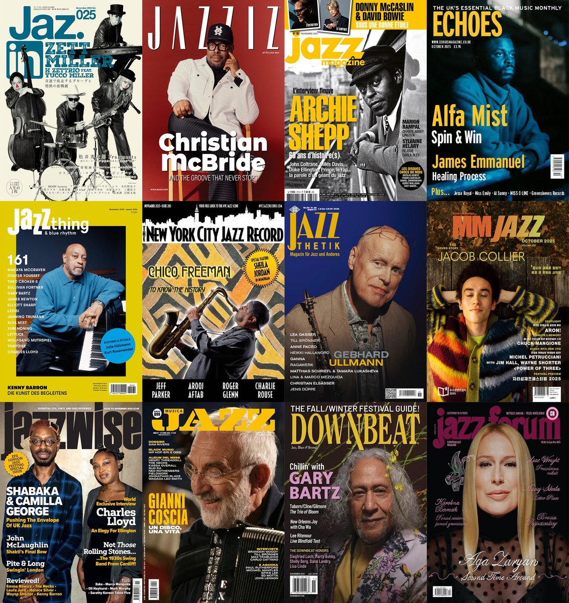 Tonyadamo's tweet image. Current issues... in the world of Jazz:
#JazIn #Jazziz #JazzMagazine #Echoes #JazzThing #NYCJazzRecord #JazzThetik #MMJazz #Jazzwise #MusicaJazz #Downbeat #JazzForum
Links to all of the above and more under #JazzInPrint on the SoulandJazz.com homepage.
#Jazz #magazine