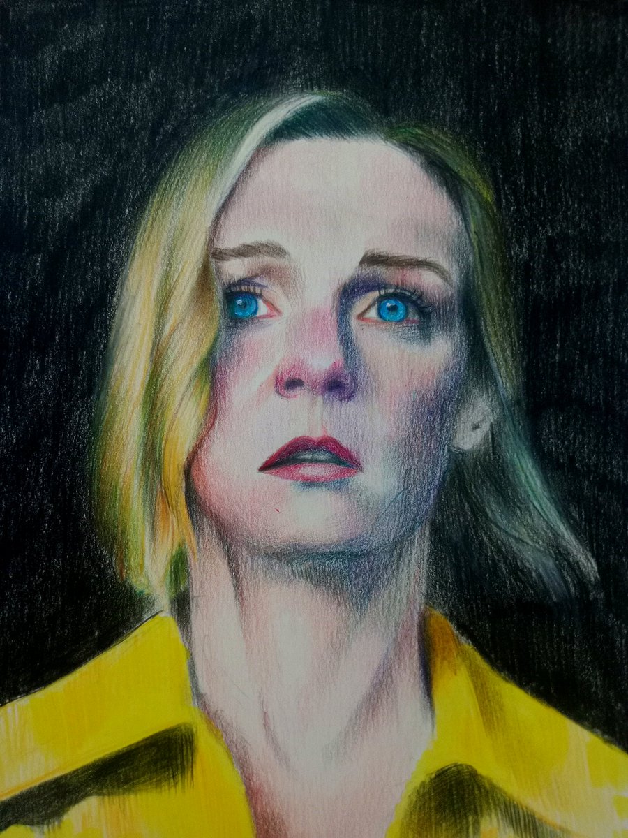 happiness is (not) contagious. 

carol sturka - #pluribus 

(ft the goat <a href="/rheaseehorn/">Rhea Seehorn</a>) 
#traditionalart
#coloredpencils