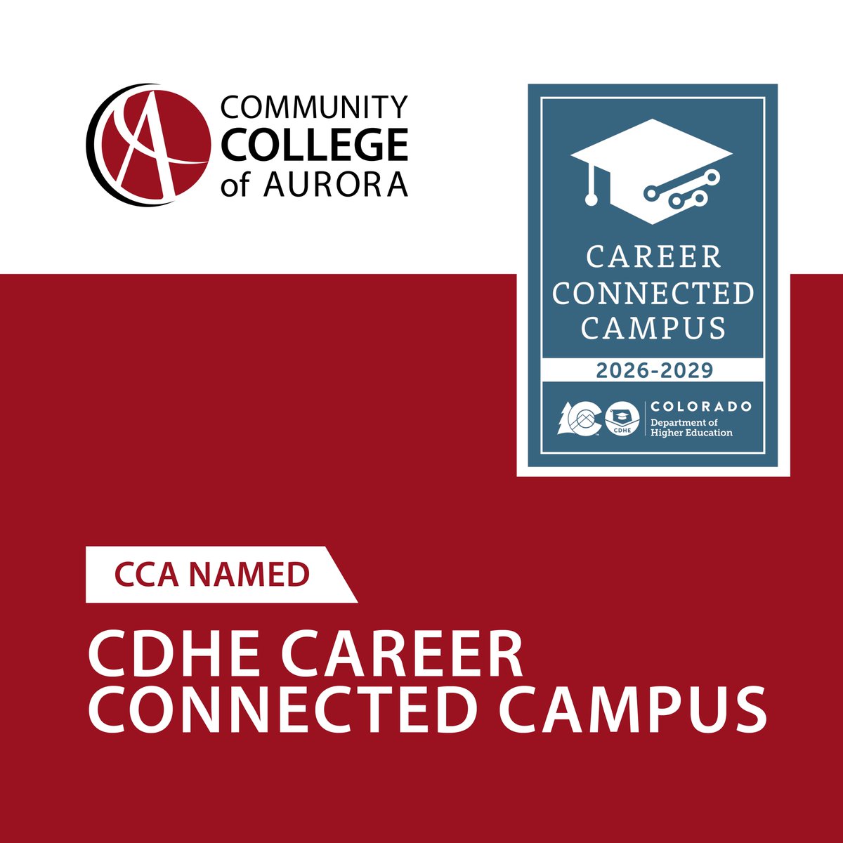 CCAurora's tweet image. CCA is honored to be one of @CoHigherEd’s Career Connected Campuses. We work hard to design classes and degrees that prepare students for the workforce. Our graduates bring the latest knowledge, skills, and experience to the job. #WorkforceReady #CareerConnectedCO #COHigherEd