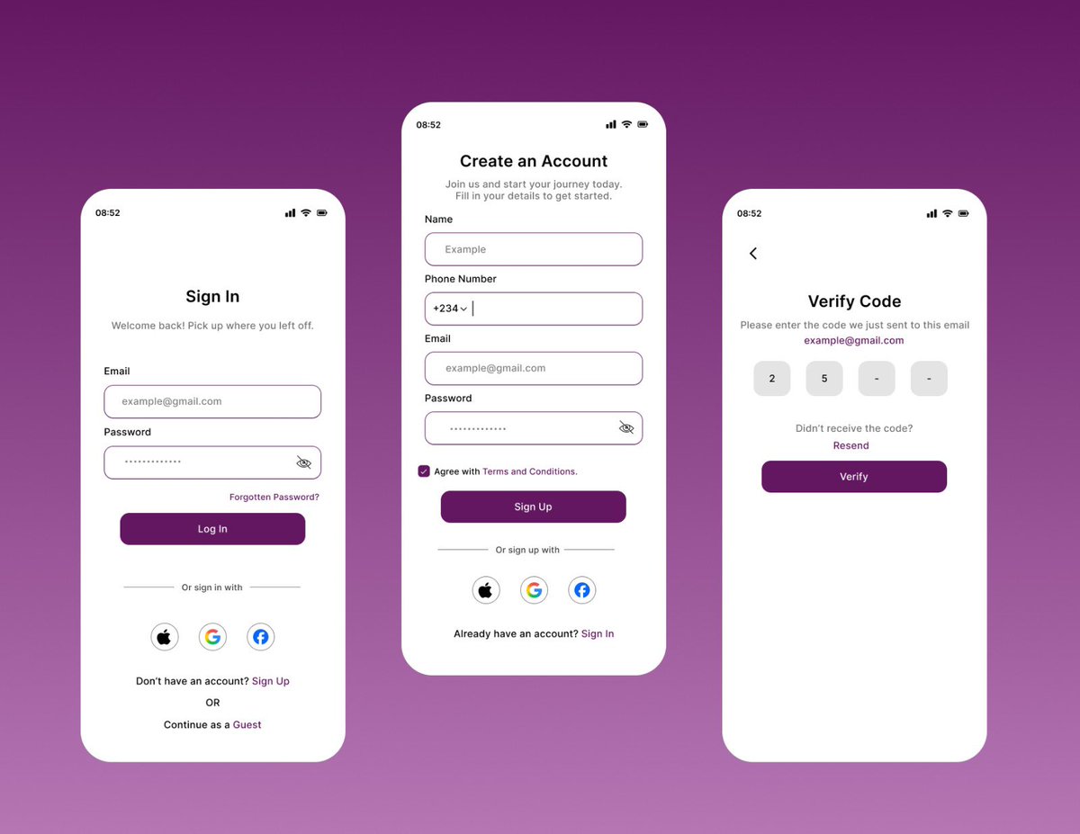 Geowrld1's tweet image. Good evening 💐
Login and Sign up page done #figmadesign #UIUXDesign