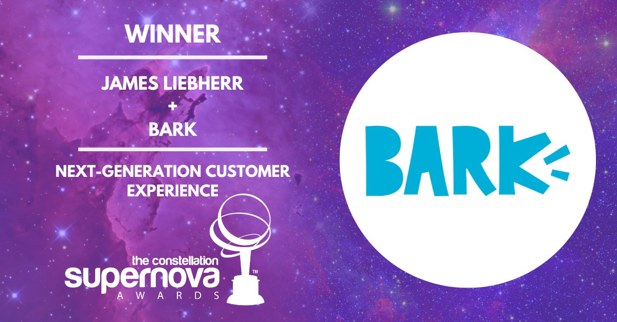 constellationr's tweet image. 🏆 @Bark won the #SuperNova2025 award in Next-Generation Customer Experience at #CCE2025! 🐶Discover how they’re scaling support while keeping the magic of the @barkbox brand alive 👉bit.ly/4ptOUDk 

#CX #AI @lizkmiller @CR_MSchneider
