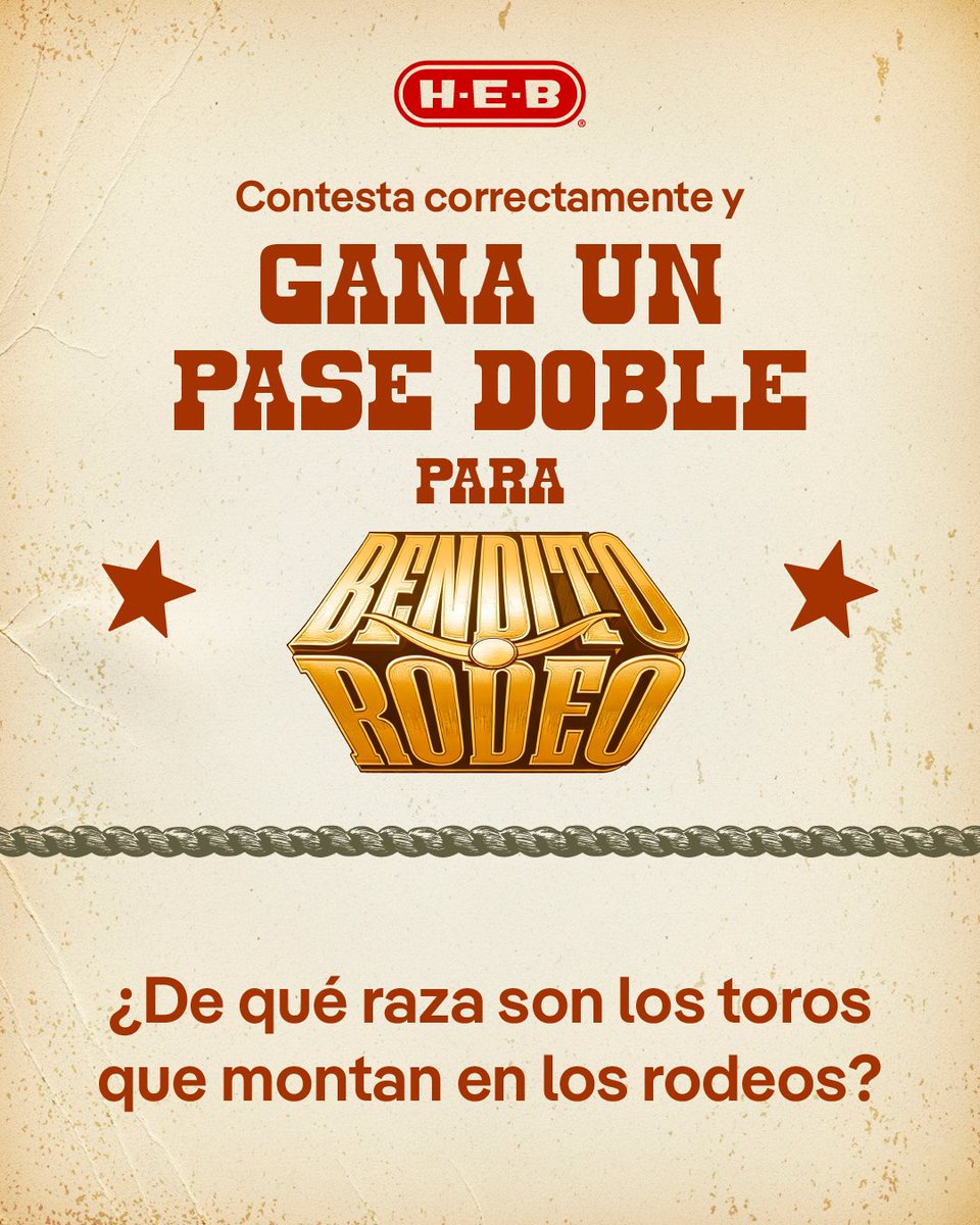 FIN DE SEMANA DE RODEO 🐂🤠
🔥 Gana un pase doble para ir al Bendito Rodeo este 15 de noviembre. Solo tienes que contestar correctamente la pregunta, darle me gusta y compartir. 

*Válido en Nuevo León o Saltillo.