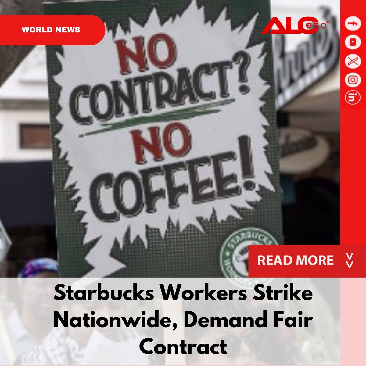 Alo360Tv's tweet image. ☕ Baristas Unite: Starbucks Workers Launch Nationwide Strike

Unionized Starbucks workers launched a strike across the United States on Thursday. They target the….

🔗 Read more: alo360.net/starbucks-work…￼

#StarbucksStrike #WorkersRights #LaborMovement #RedCupDay #FairContract