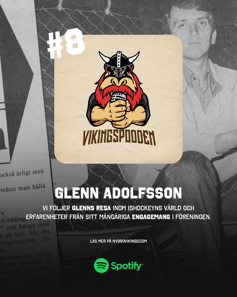 NybroVikings's tweet photo. Glenn Adolfsson – del 2 är ute 🎙️

Från polis till lagledare. Vi vänder blicken mot ishockeyn och får unika inblickar från Glenns tid i Nybro Vikings. Spelare, domare och lagledare – missa inte minnena bakom kulisserna.

Lyssna nu: https://t.co/M5Ek8DS0fd https://t.co/agg53C0yxG