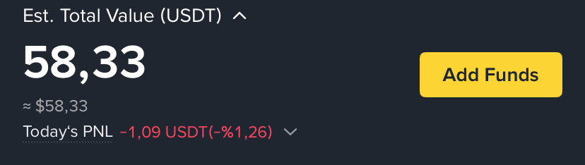 EternalCrypto7's tweet photo. @maliibu 59 dolarım oldu. Ayı devam ediyor. Asla elindekinin tamamını masaya sürme .. https://t.co/1VnPUMhcnr