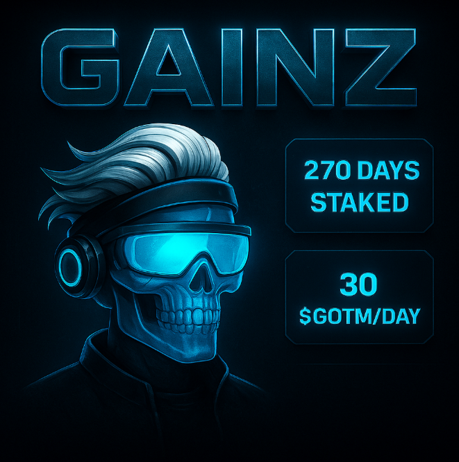 iustyncristi's tweet image. 💀 @GAINZNFTs never sleep — they stack.

Staked for 270 days, earning 30 $GOTM/day and still climbing the ranks ⚡️
The longer you hold, the heavier the flex.
Built different.
Powered by @GotmLabz 🔥

#GAINZ $GOTM #Solana #NFTstaking