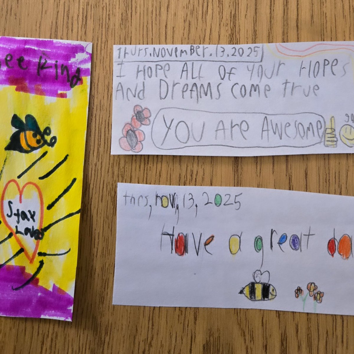 Happy World Kindness Day! We spread some kindness today by leaving secret kind messages in books for others to find some day in the future. #worldkindnessday