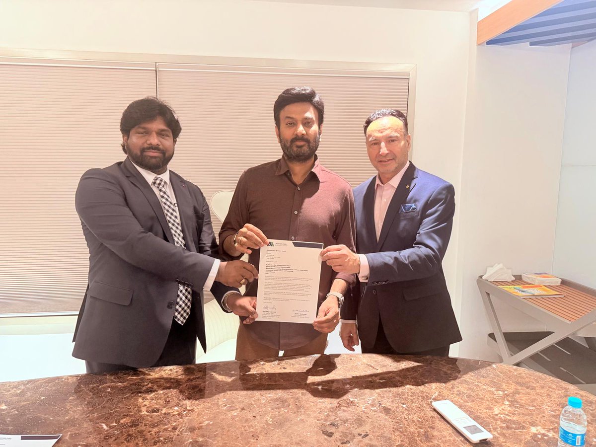 itsRamTalluri's tweet image. Thank you, @sesidharjsp, Deepak Raj Gupta, and the Australia India Business Council @AIBC_National, for inviting our president garu to the 40th Anniversary celebrations. I truly appreciate the time you took to meet with me. We deeply value the efforts your council is making to…