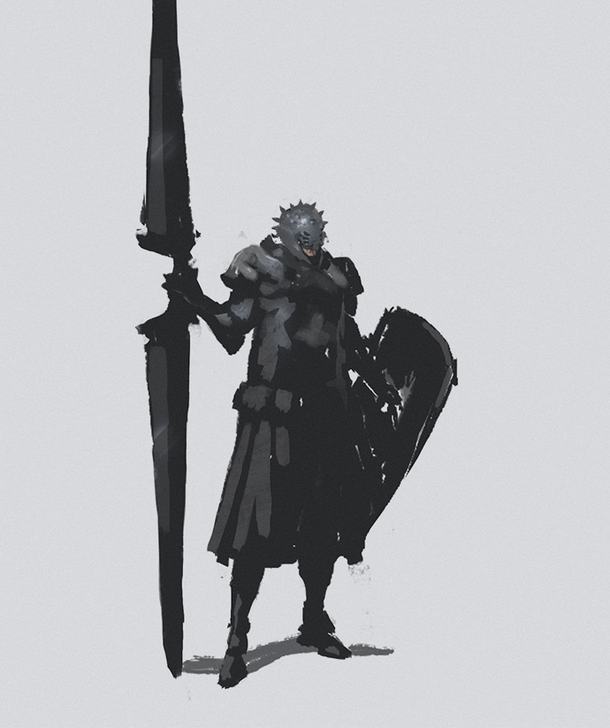 ddl1. A quick little doodle, no lines to start, just blocking in some simple shapes.