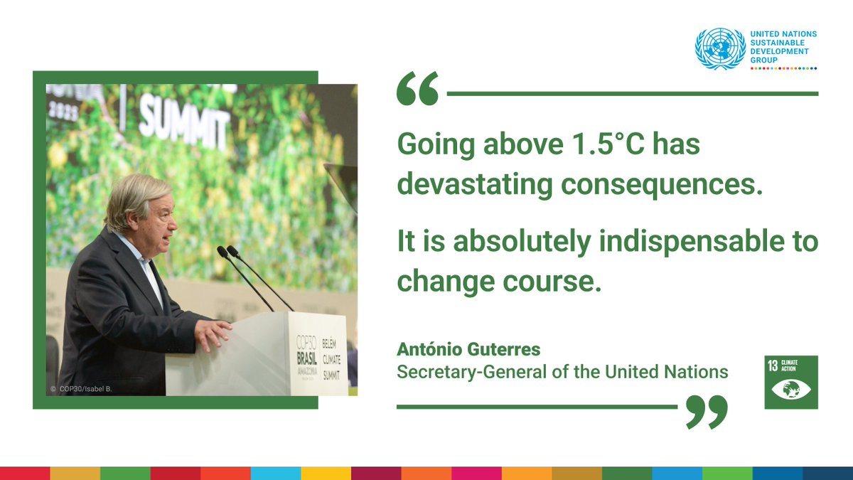 UN_SDG's tweet image. Progress is possible, and it’s happening.

From cleaner energy to climate-smart farming, countries are already driving change.

At #COP30, we build on that momentum to turn local action into global impact: keeping 1.5°C within reach.

#ForPeopleForPlanet
⏩bit.ly/4qZExrH