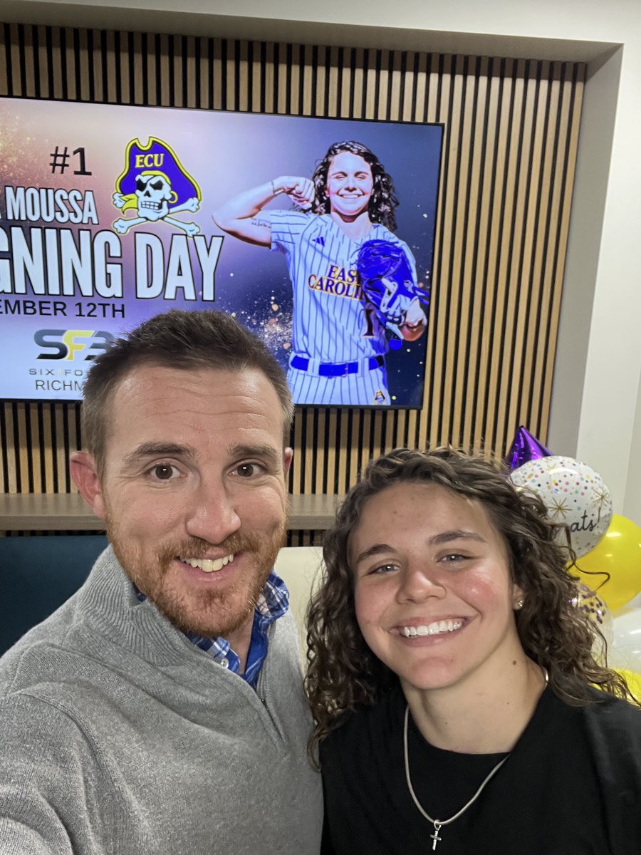 I could not be more proud of <a href="/Bella_Moussa1/">Bella Moussa</a> for all of the hard work and dedication it took for you to get to this point! Looking forward to watching a successful college career and beyond 👀

<a href="/ecu__softball/">East Carolina Softball</a>