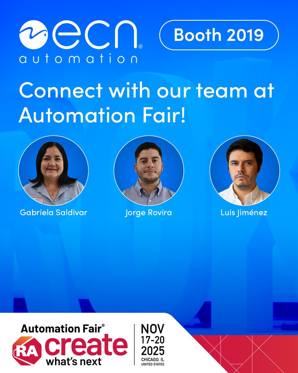 ECNautomation's tweet image. ⏳ Just 3 days to go!
Visit us at booth #2019 during Automation Fair 2025 and connect with our team driving innovation in smart industrial solutions.

More info:
rockwellautomation.com/es-mx/events/a…

#ROKEvents #AutomationFair #CreateWhatsNext