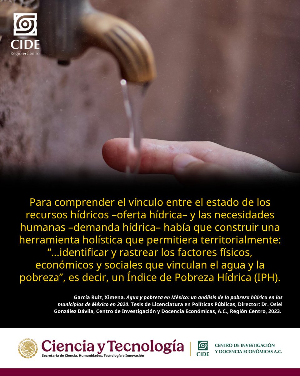 CIDE_RC's tweet image. ✏️El IPH parte de la conceptualización de la pobreza propuesta por Amartya Sen, quien señala que es posible entender la pobreza como la ausencia de capacidades o condiciones básicas.).
💡Aporte de Tesis (2023).
📘Licenciatura en Políticas Públicas, CIDE RC.
🎓 Ximena García Ruiz