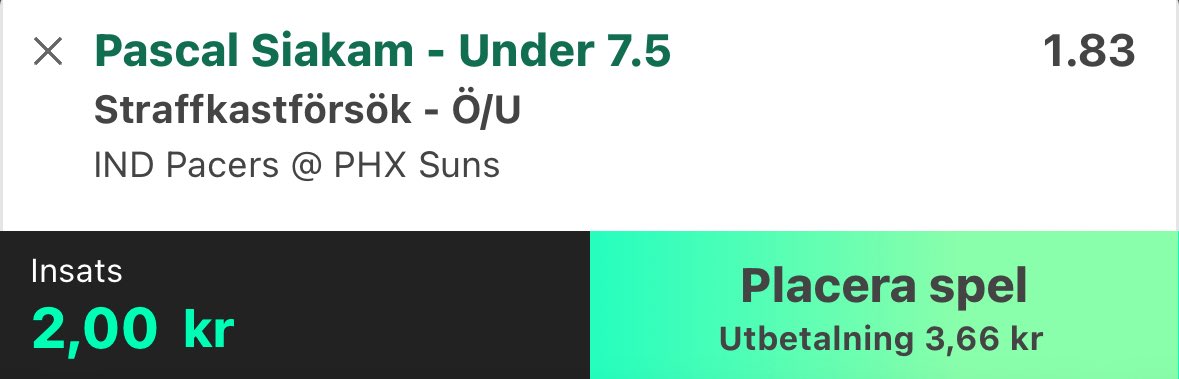 NBA freebie #2 Line should be around 4-5