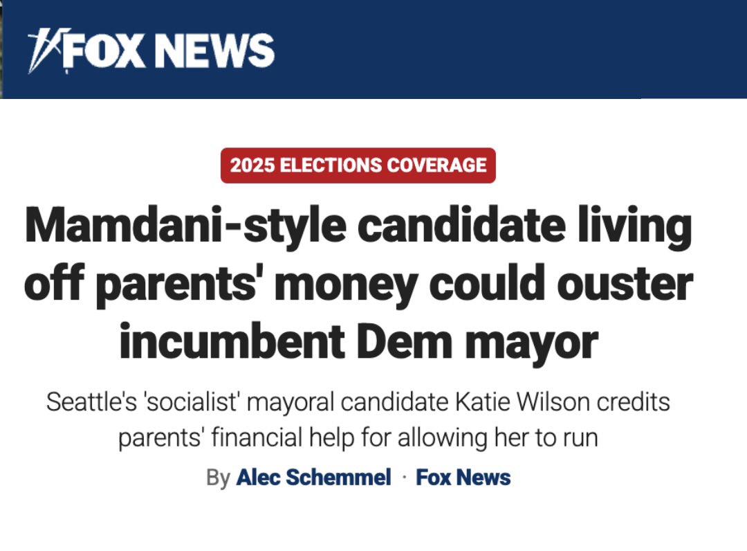 Seattle just elected a socialist mayor who still lives off her parents’ money.

New York City elected a communist who has never worked a real-world job.

This is the new Democratic Party: 

Nepo babies who want to confiscate your hard-earned money.