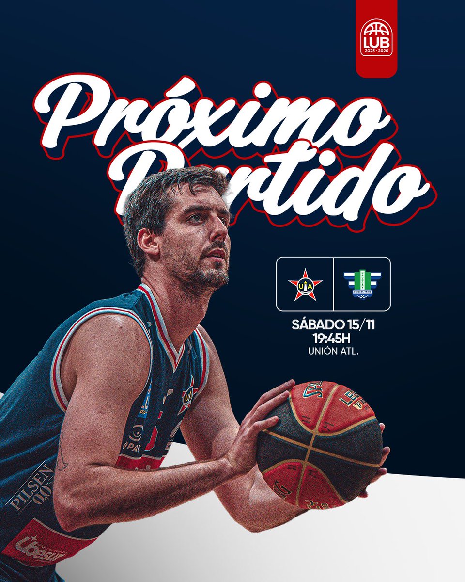 🔜 Unión Atlética 🆚 Urunday  

🚨 Con motivo del encuentro de la selección uruguaya del día sábado, el horario del partido cambia para las 19:45 hs. 

🏆 FECHA 9 - LUB

🗓️ Sábado  15/11

🕣 19:45

🏟️ Unión Atlética  

‼️ AMBAS PARCIALIDADES  

#SomosUA 🔵🔴