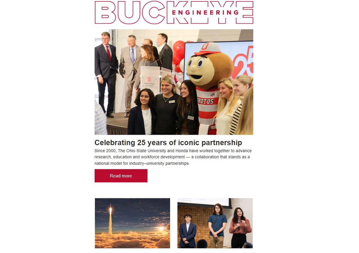 OSUengineering's tweet image. ICYMI, the autumn issue of Buckeye Engineering features stories on a 25-year partnership driving innovation, speeding up space travel, Buckeye engineers&apos; winning space solutions, an alum planning central Ohio’s bright future and more! engineering.osu.edu/news/buckeye-e…