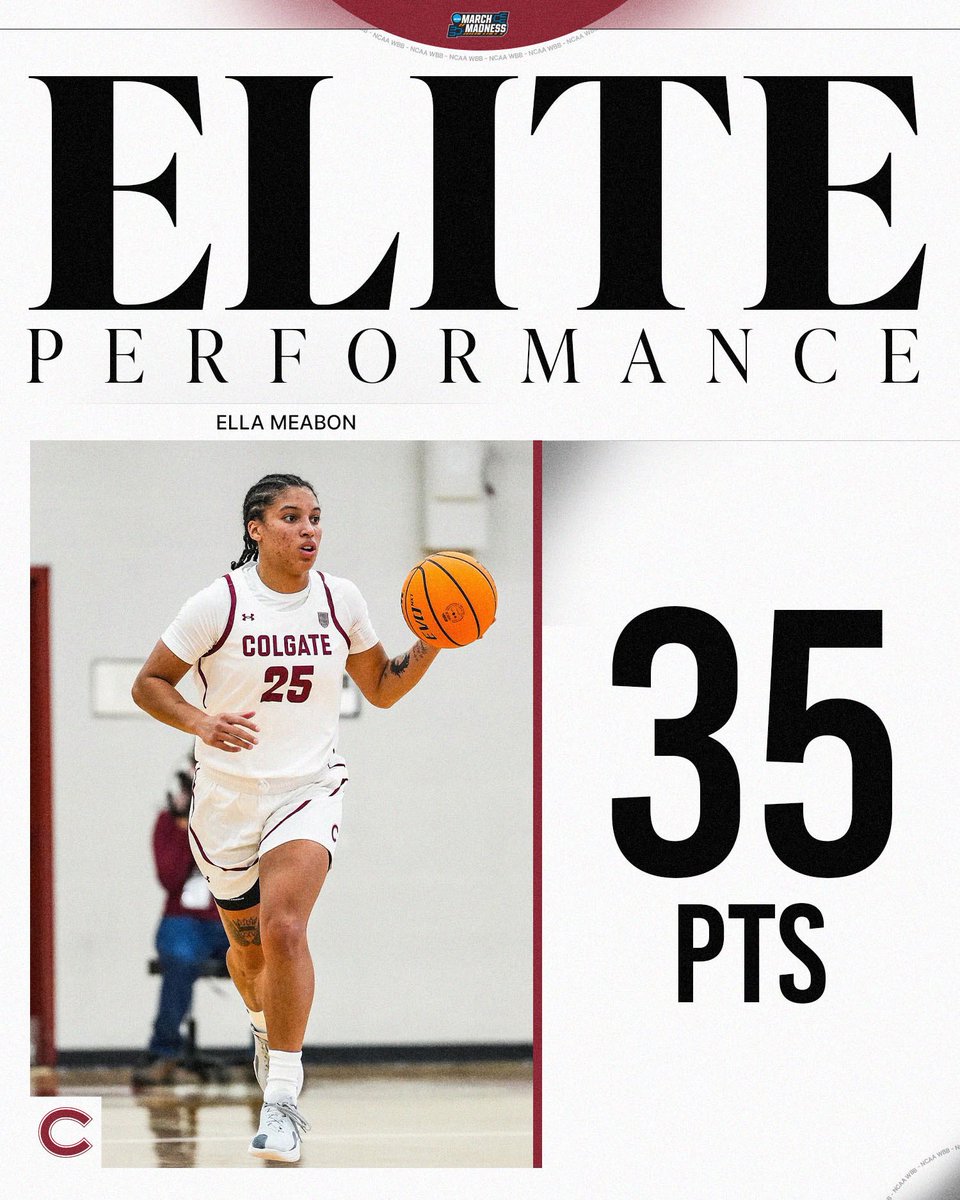 ELLA WAS ON FIRE 🔥

Ella Meabon dropped 35 POINTS in Colgate’s WIN over New Hampshire. 

#NCAAWBB x <a href="/ColgateWBB/">Colgate Women’s Basketball</a>