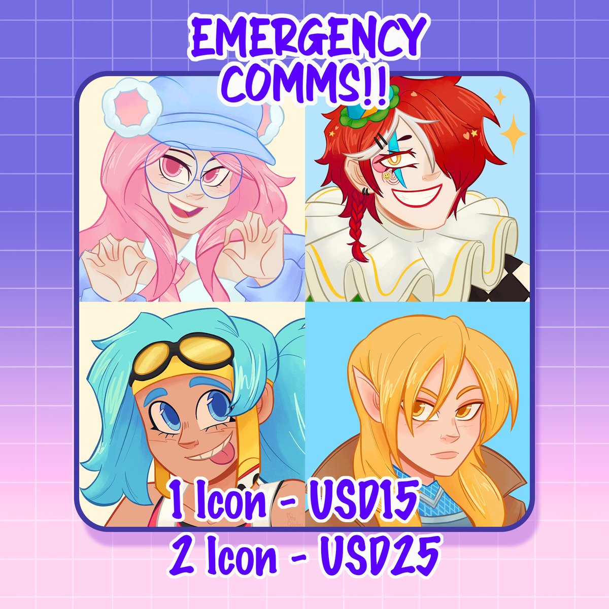 DihaDoodles's tweet image. Retweets are appreciated! 
EMERGENCY ICON C0MMISSIONS ARE NOW OPEN!! 
I'll be taking 5 Slots atm!! 
Paypal only, Payment upfront