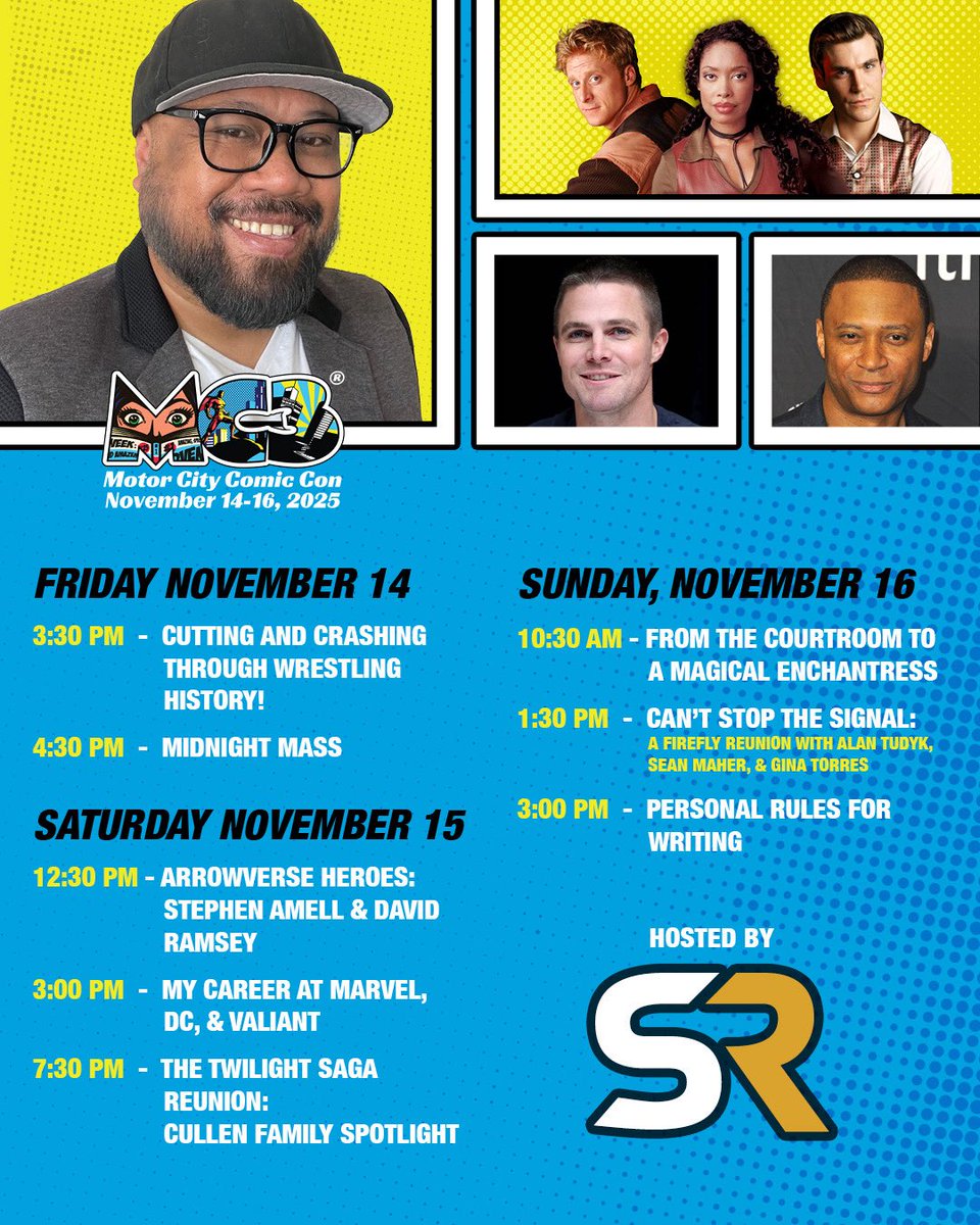 Join me at Motor City Comic-Con for <a href="/screenrant/">Screen Rant</a> this November 14–16! I’ll be hosting an incredible lineup all weekend, from wrestling deep dives to Arrowverse heroes, a Firefly reunion, Twilight Saga spotlight, and more.
