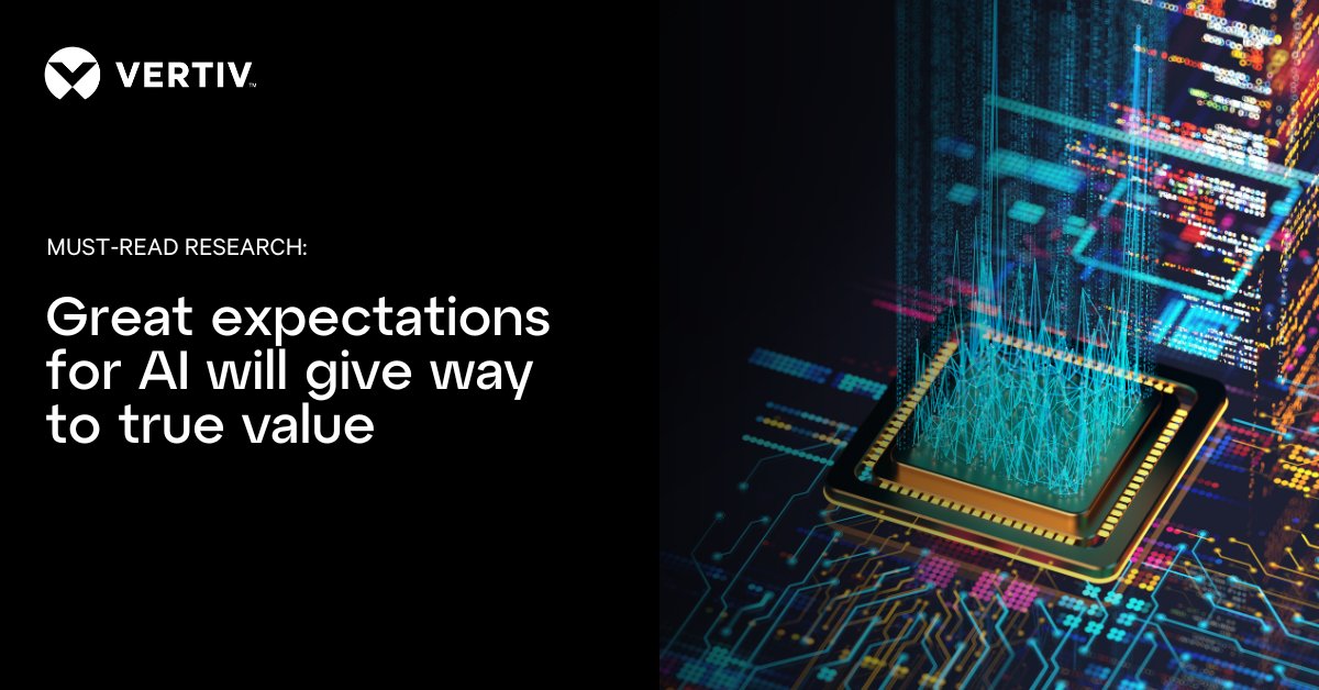Vertiv's tweet image. Generative AI is scaling fast towards real-world impact. Vertiv powers the shift with end-to-end solutions. Explore what’s next for AI infrastructure: ms.spr.ly/6013t3AmF

#GenerativeAI #GridToChip #AIInfrastructure #DataCenter