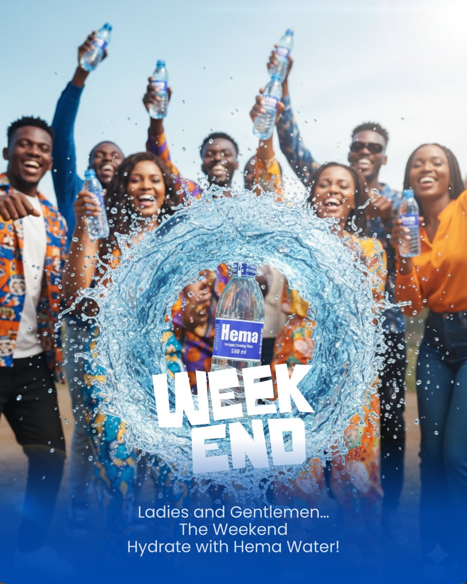 HemaBeverageltd's tweet image. For every weekend vibe, there’s a Hema moment.

Ladies and Gentlemen… the weekend has begun.

Hydrate in style with Hema Water.

Tuki kube pakalast

#PureRefreshment #HemaWater #HydrateSafely