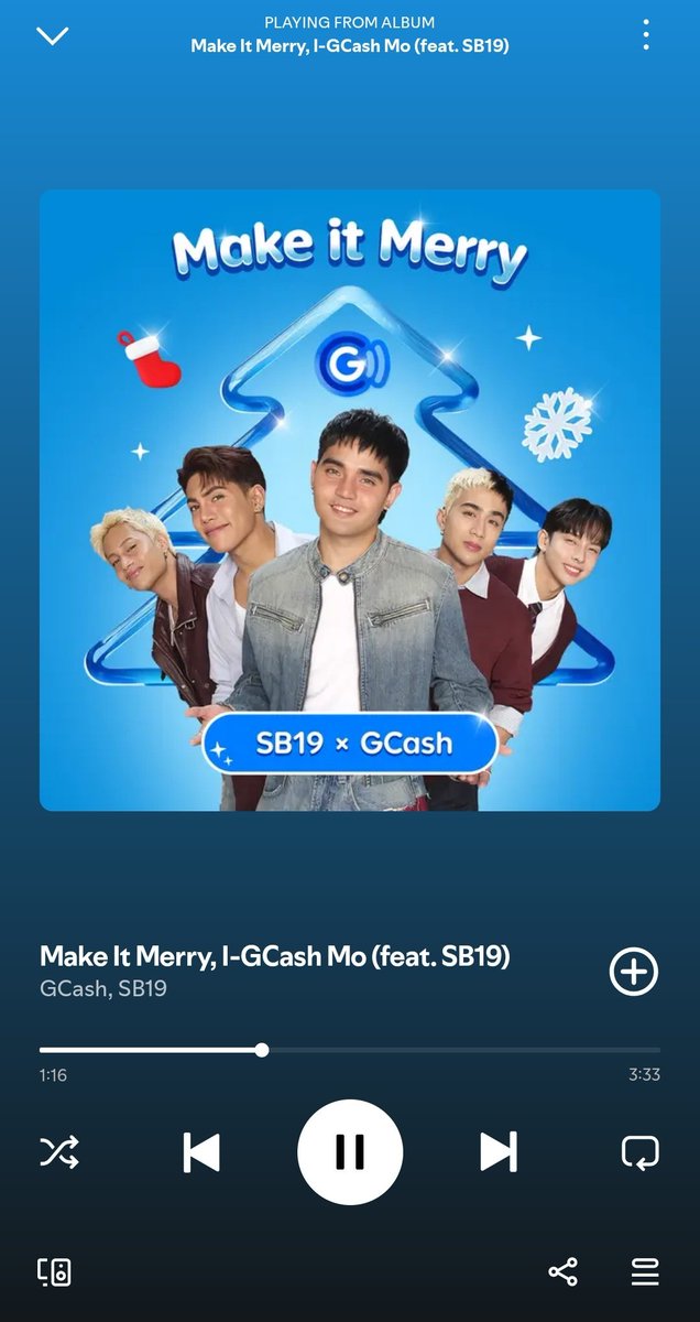 Ganda ng new Christmas song nyo, Ninang <a href="/gcashofficial/">GCash</a> and <a href="/SB19Official/">SB19 Official</a>. Sarap i-play while driving. 🥹

Also, Esbi, what's stopping you from releasing a Christmas album? 

Christmas gift for A'tin perhaps? <a href="/imszmc/">PABLO</a> <a href="/JoshCullen_s/">JOSH CULLEN</a> <a href="/stellajero_/">Stell Ajero</a> <a href="/felipsuperior/">FELIP</a> <a href="/justintdedios/">justin</a> ? 🥹🙏🏻