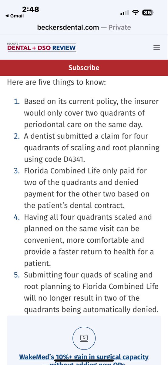 This is a little out of my lane for procedure but the insurers only job is to pay the fking claim and stop denying. If the insurer wants a role then just verify the presence of deposits subgingival and then GTFOW and pay the claims.