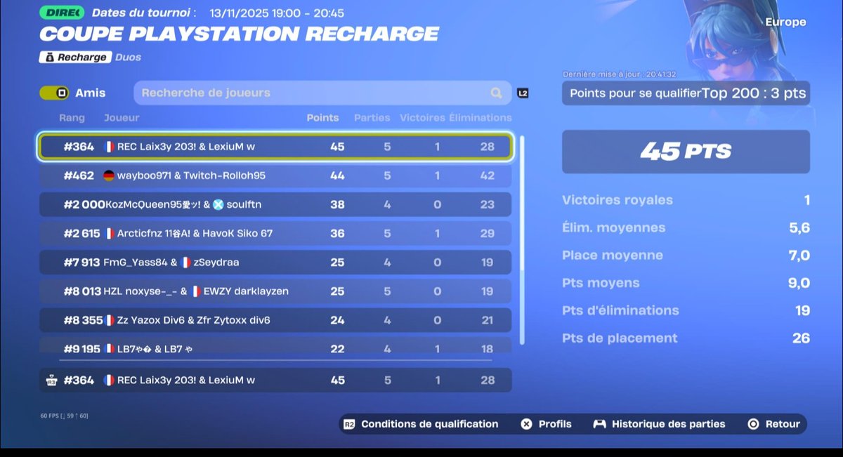 No qual à cause de mon mate qui crash première game par les serv de fn 
#fncompétitif 
#LXMWIN