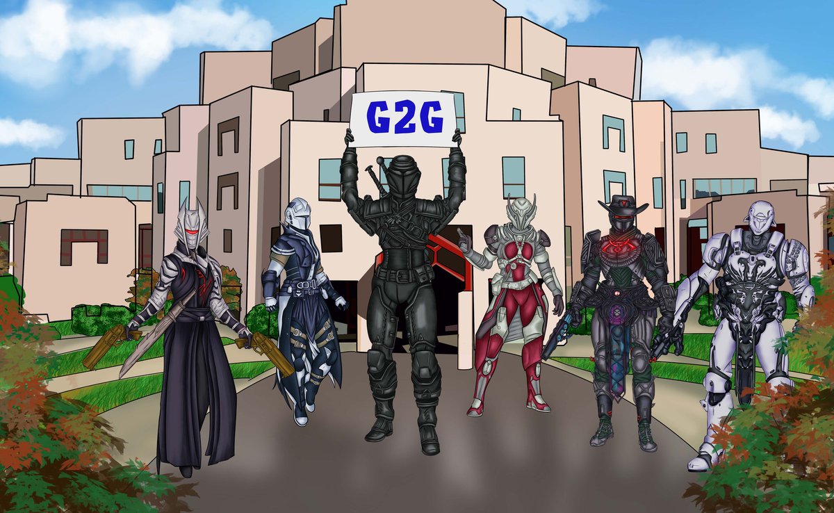 A community member had this commissioned for me. Im in tears.

Its me, lab, dan, svart, chunky, and mcbearon - my pantheon and G2G crew. Im holding a Game2Give sign; we've hit our goal 2/2 years so far 🥹 cant wait to see what the next one brings! 💜😭✨️