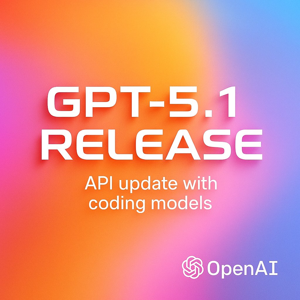 AuroraDesignInt's tweet image. Ready for the next OpenAI leap?
GPT-5.1 arrives with new coding models and performance boosts.

Best part: pricing stays the same as GPT-5,
so you can scale without raising your API bill.

#AI #GPT51 #OpenAI #TechNews #Innovation #ArtificialIntelligence #Developers #APIUpdate #ia