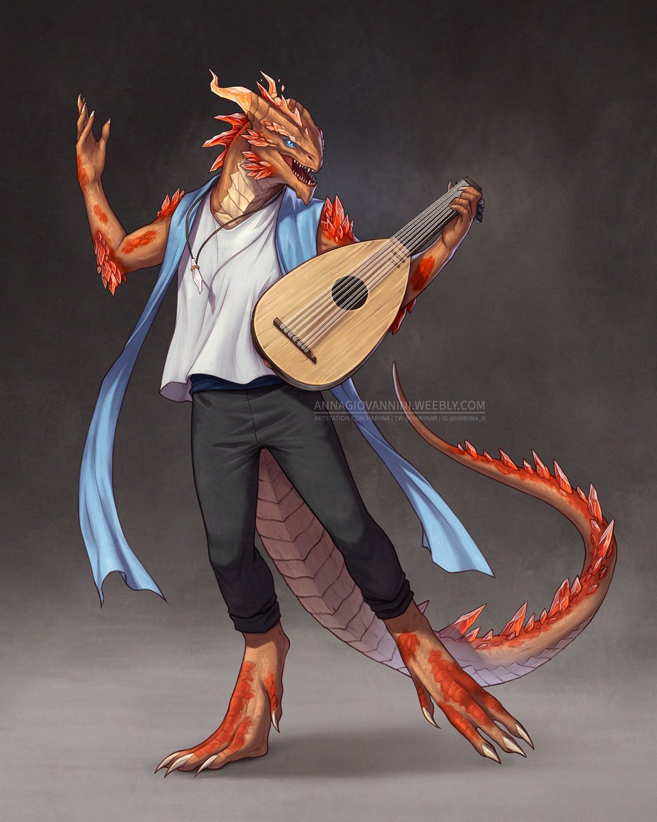 Commission for Lachlan - Osear, Topaz Dragonborn Sorcerer/Bard! 🔶🎻

#dndart