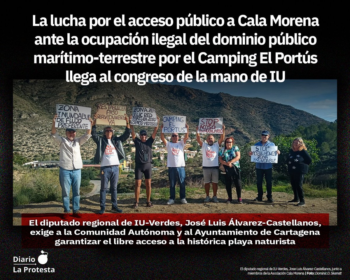 ‼️ La lucha por el acceso público a Cala Morena ante la ocupación ilegal del dominio público marítimo-terrestre por el Camping El Portús llega al congreso de la mano de IU

📰 Toda la información a través de laprotesta.es

laprotesta.es/2025/11/13/la-…