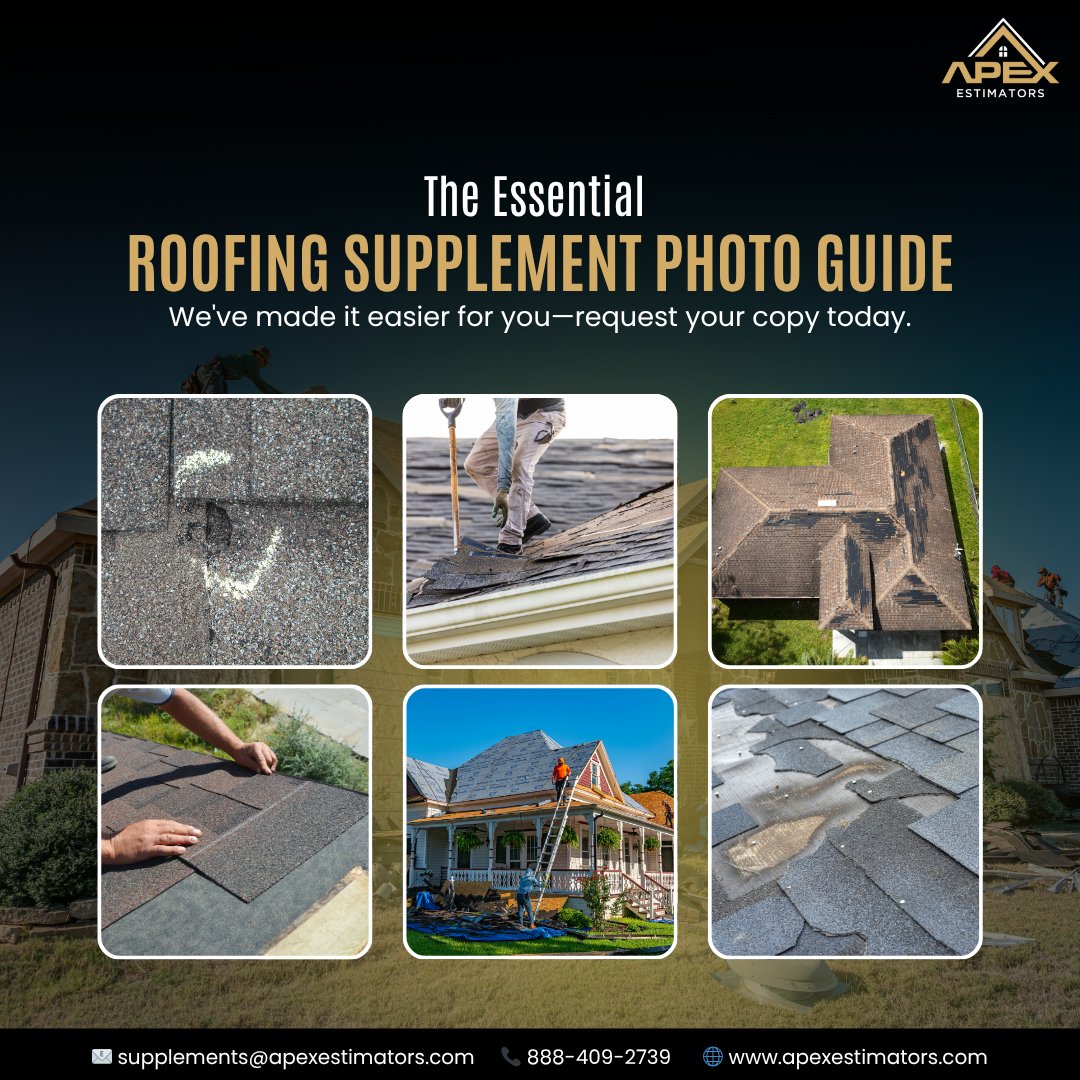 apexestimators's tweet image. Most contractors miss the photos adjusters need—and it costs them thousands.
Request the Apex Estimators Photo Guide to learn which photos matter, how to take them, and how to increase your supplements by up to 30%.
Get your copy today and start capturing what counts. Contact us
