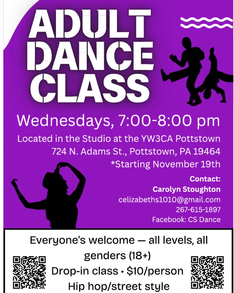 No experience needed — just bring your energy.
Adult Hip Hop/Street Style starts 11/18, 7–8 PM at The Complex Studio (724 N Adams St, Pottstown).
Scan the QR to sign up and let’s vibe out together! 🔥
#AdultDanceClass #StreetStyle #TheComplexPottstown