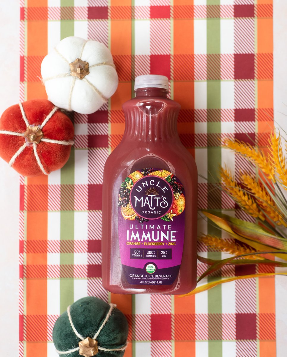 UncleMatts's tweet image. Uncle Matt’s Organic Ultimate Immune juice is an immunity powerhouse with organic orange juice, elderberry, 300% of your RDA for Vitamin C, 50% Vitamin D and 25% Zinc for immune and wellness support. Have you tried our Ultimate Immune? Drop a 💜 below if it’s your fave!…