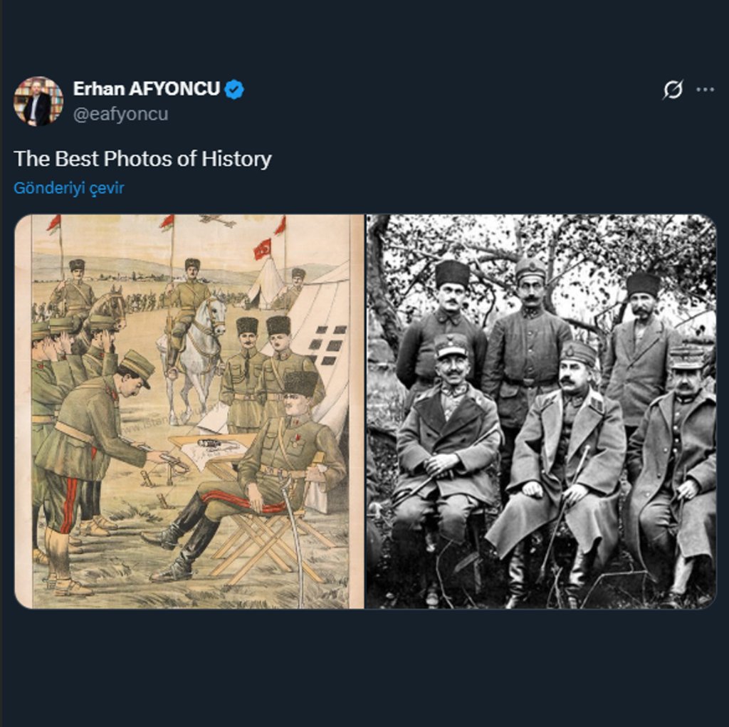 🚨 Prof. Dr. Erhan Afyoncu, Mustafa Kemal Atatürk'e teslim olan Yunan Generallerin fotoğraflarını paylaştı

"Tarihin En İyi Fotoğrafları"